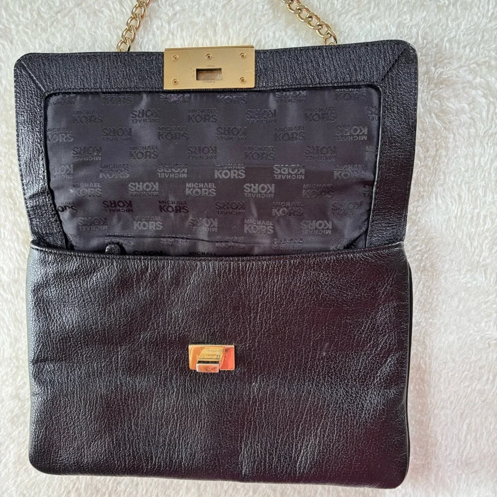 Michael Kors Black Leather Chain Bag